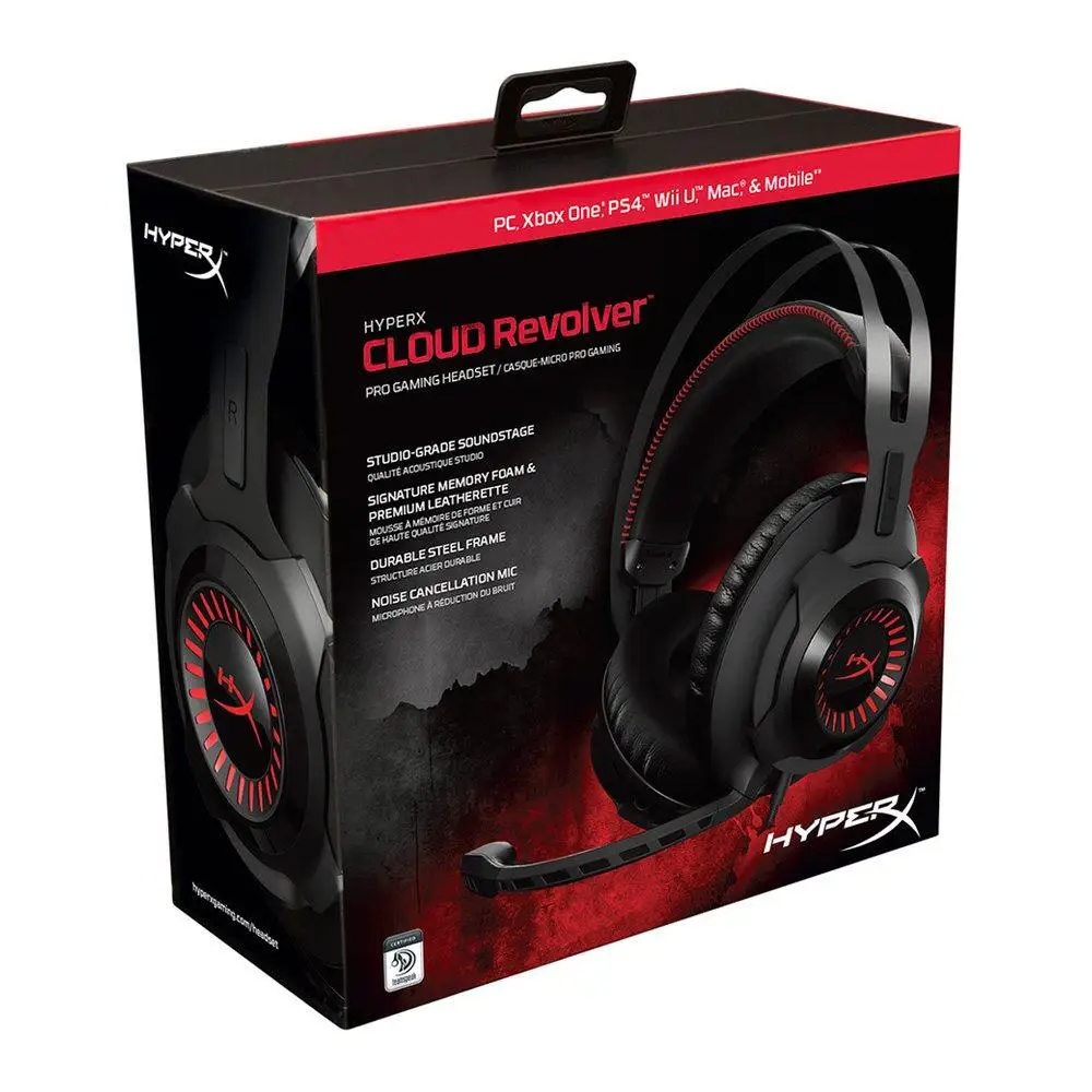Kingston virtual 7 1 HyperX Cloud Revolver наушники с шумоподавлением микрофоном игровая гарнитура