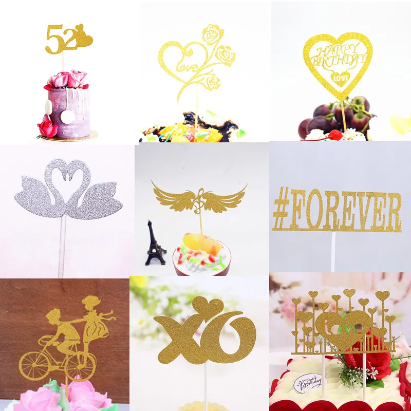 

Glitter Love you Flamingo Bride to be Wedding Cake Topper Mr Mrs Souvenirs Birthday Party Decoration Wrapper DIY Baby Shower