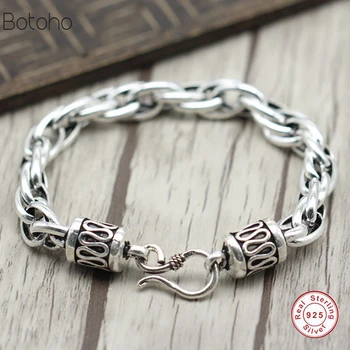 

100% 925 sterling silver male bracelet Vintage punk style Thai silver bracelet men's men's fashion jewelry Charm Bracelet gift