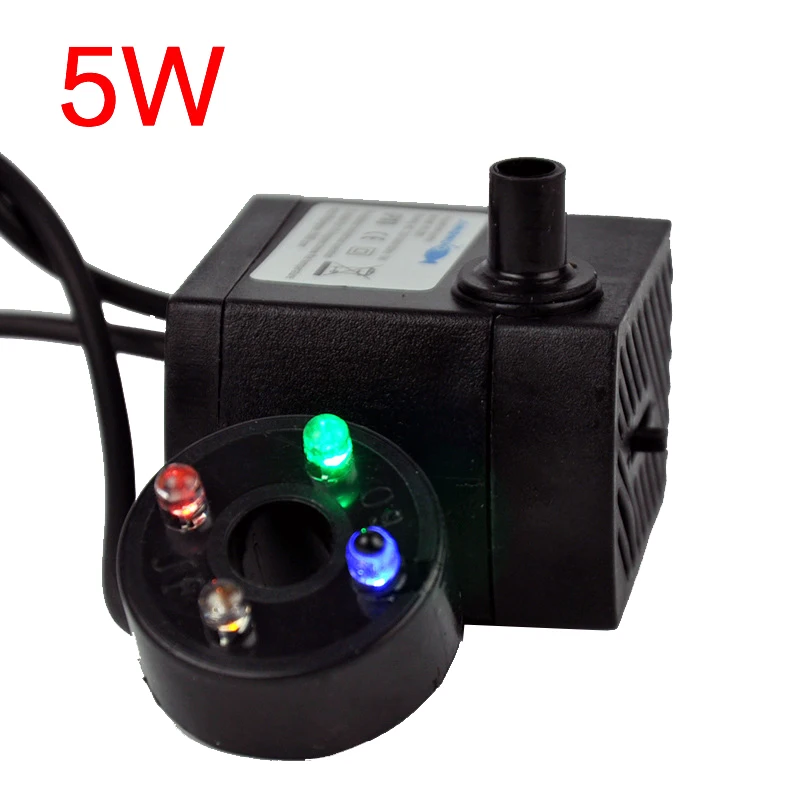 AC 220V 3W 5W Submersible Water Pump LED Aquarium Fountain Fish Pond Tank EU Plug For Fish Tanks Plants Growth Supplies Tool   (5)