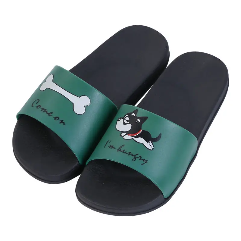 

Cute Animal Dogs Cartoon Shoes Woman Flip Flops Sandal Home Bathroom Slippers Non-Slip On Flats Adult Summer Shoes