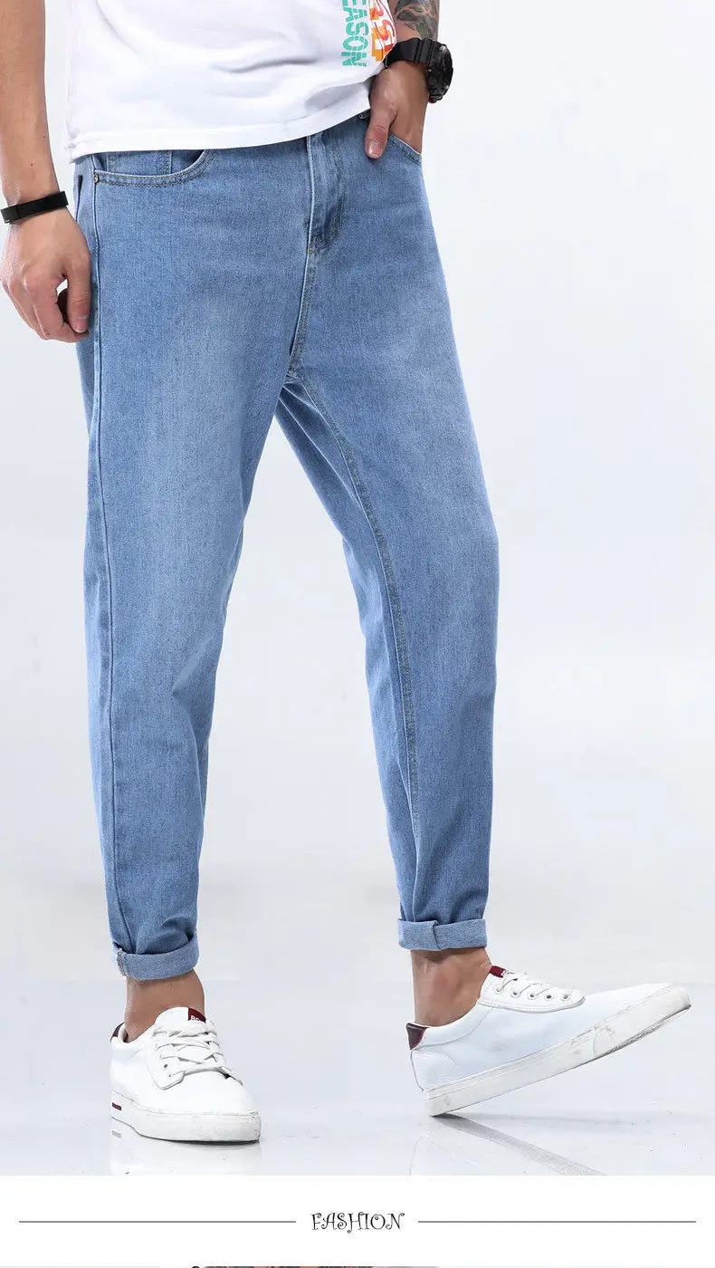 Solid Jeans Men Simple Pencil Pants Cotton Cargo Jeans Pant Male Trousers Youth Full Length Casual Chinese Brand Jeans Free Ship 03