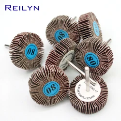 20pcs 3.17mm Shank Louver 80 Grit Grinding Sanding Sandpaper Flap Wheel Discs Shutter Polishing Wheel for Dremel Rotary Tools