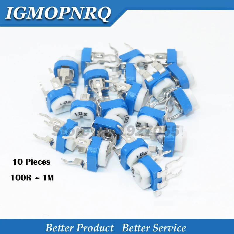 10 шт. потенциометр для триммера RM065 1 к 2 5 20 50 100 200 500 м Ом 100R 200R 500R|Потенциометры| |
