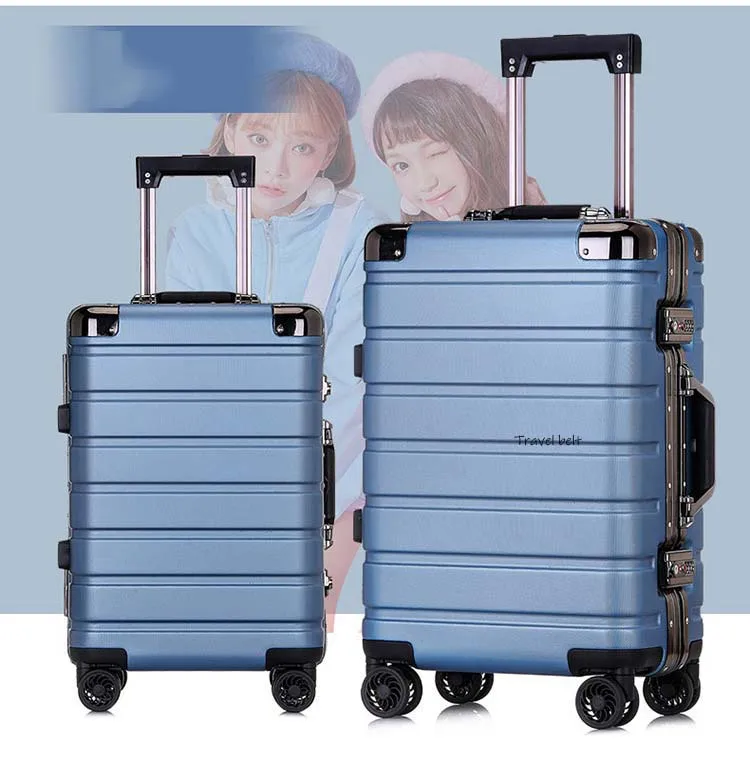 Сделано в Китае простой стиль Алюминий frame20/24 дюймов размер высокого качества прокатки багажа Спиннер брендовый Дорожный чемодан
