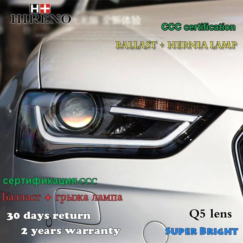 Hireno автомобильный Стайлинг головная лампа для 2013-16 Audi A4 B9 фары светодиодный