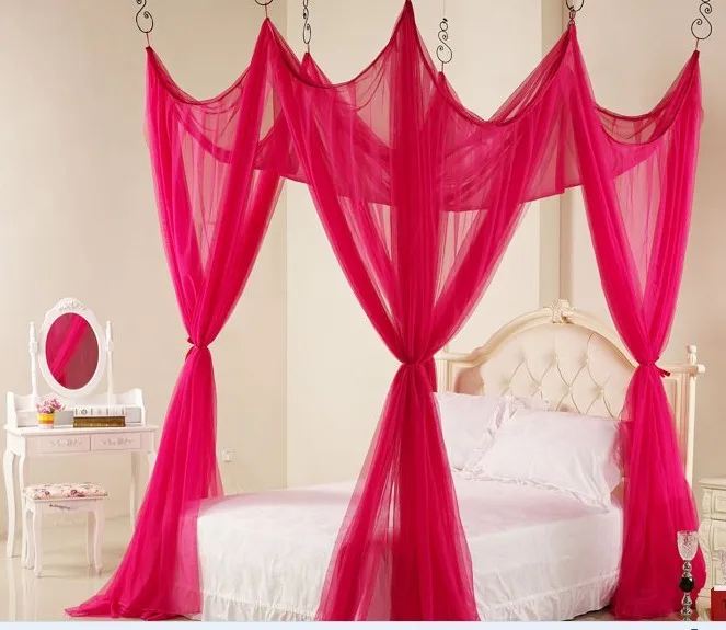 New,Six Corner Point Bug Insect Mosquito Net,Large Bed Canopy,Multiple color choices,Elegant and romantic wedding nets, lace net