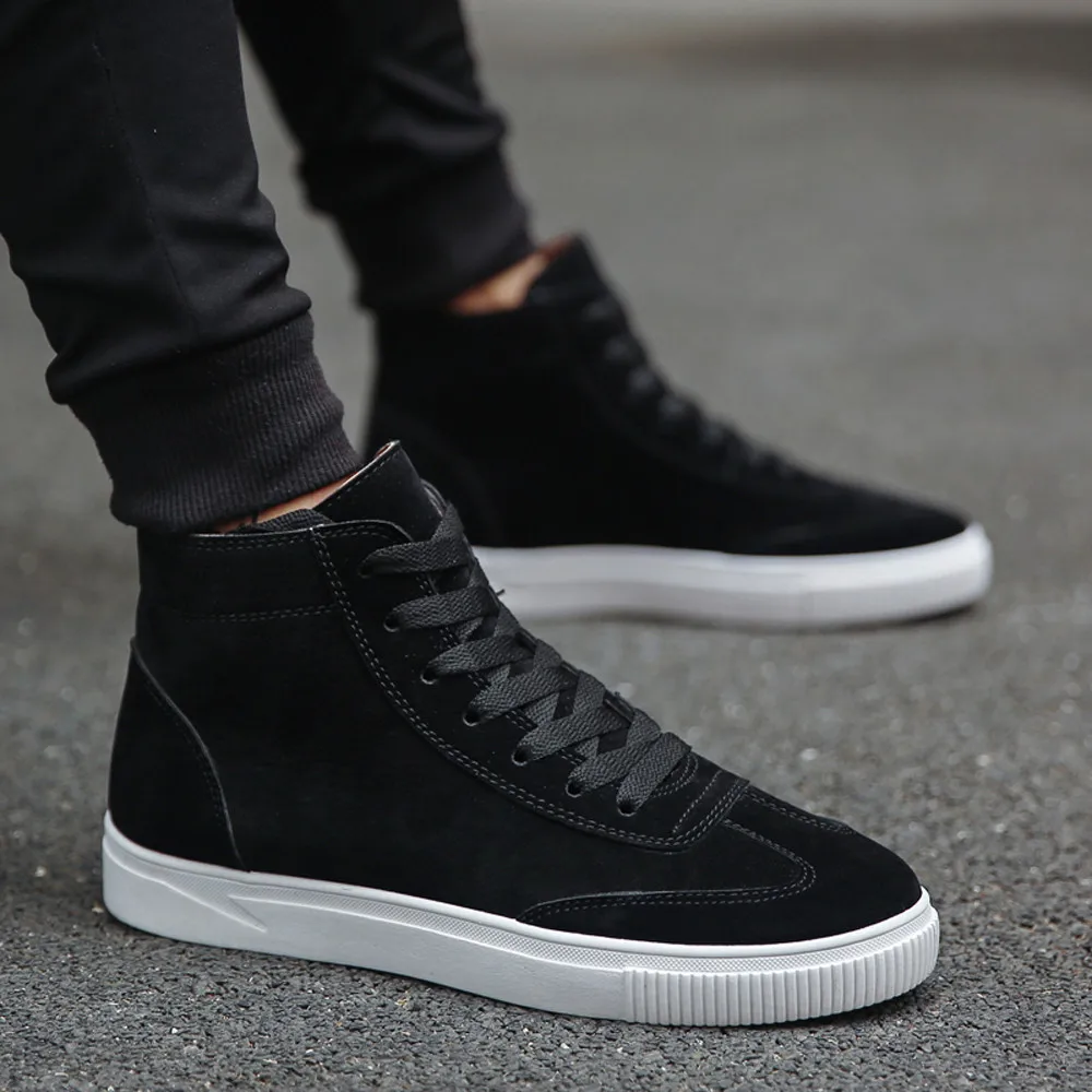 

2018 Walking Shoes For Men Lace up Ankle Boots Man Sneakers Breathable High Male Sneaker Dropshipping 0911