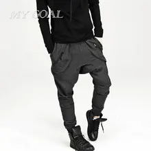 New 2017 Mens Drop Crotch Pants: Baggy hip hop Sweatpants Trousers, Korean Harem Pants Joggers Outdoors Bandana Pants
