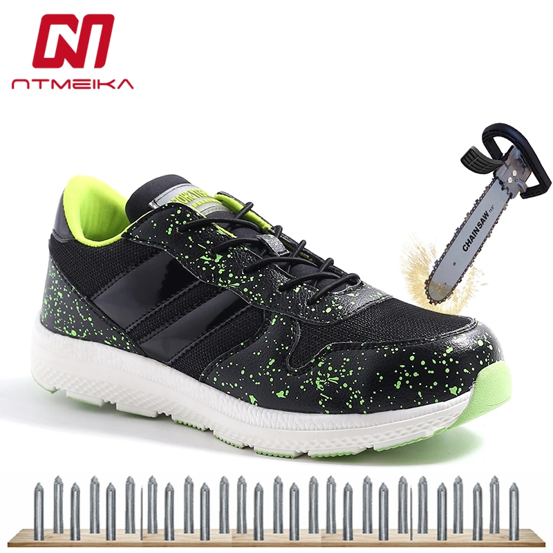 

men safety shoes steel toe breathable work shoes lightweight summer anti-smashing work sandals mesh sneakers men big size 36-46