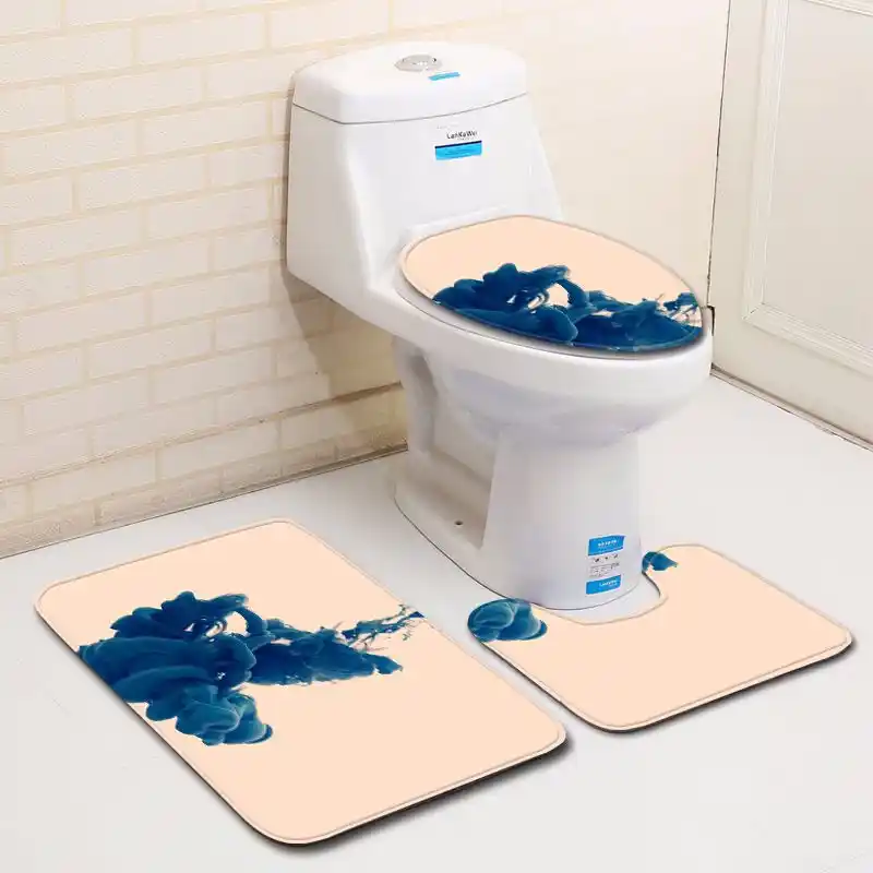 Free Shipping 3pcs Dark Green Colorful Spray Banyo Bathroom Carpet
