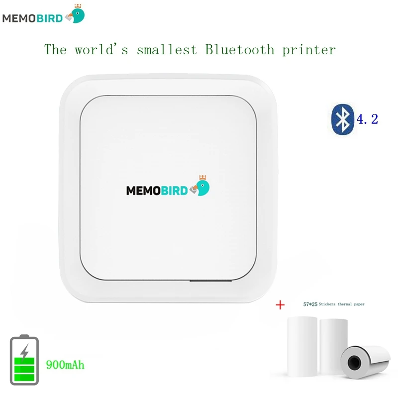 MEMOBIRD G3 GO Портативный принтер наклеек+ 3 рулона наклейки Bluetooth 4,2 беспроводной мини телефон фото USB карманный принтер JEPOD