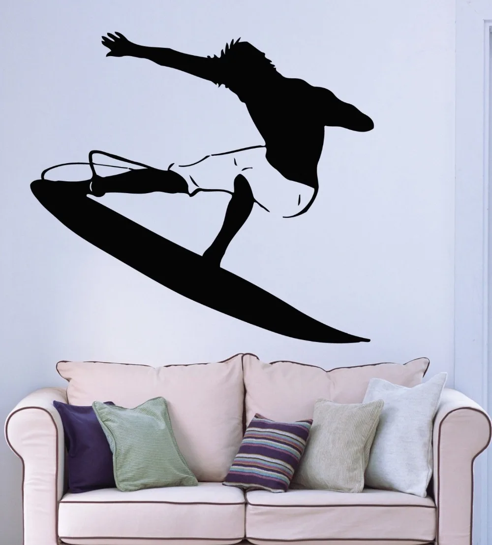 New arrival free shipping diy wallpaper Surf Sticker Surfing Decal