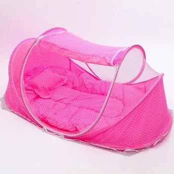 

Child mosquito net baby mosquito net folding crib netting 3 pieces net with cotton mat and pillow
