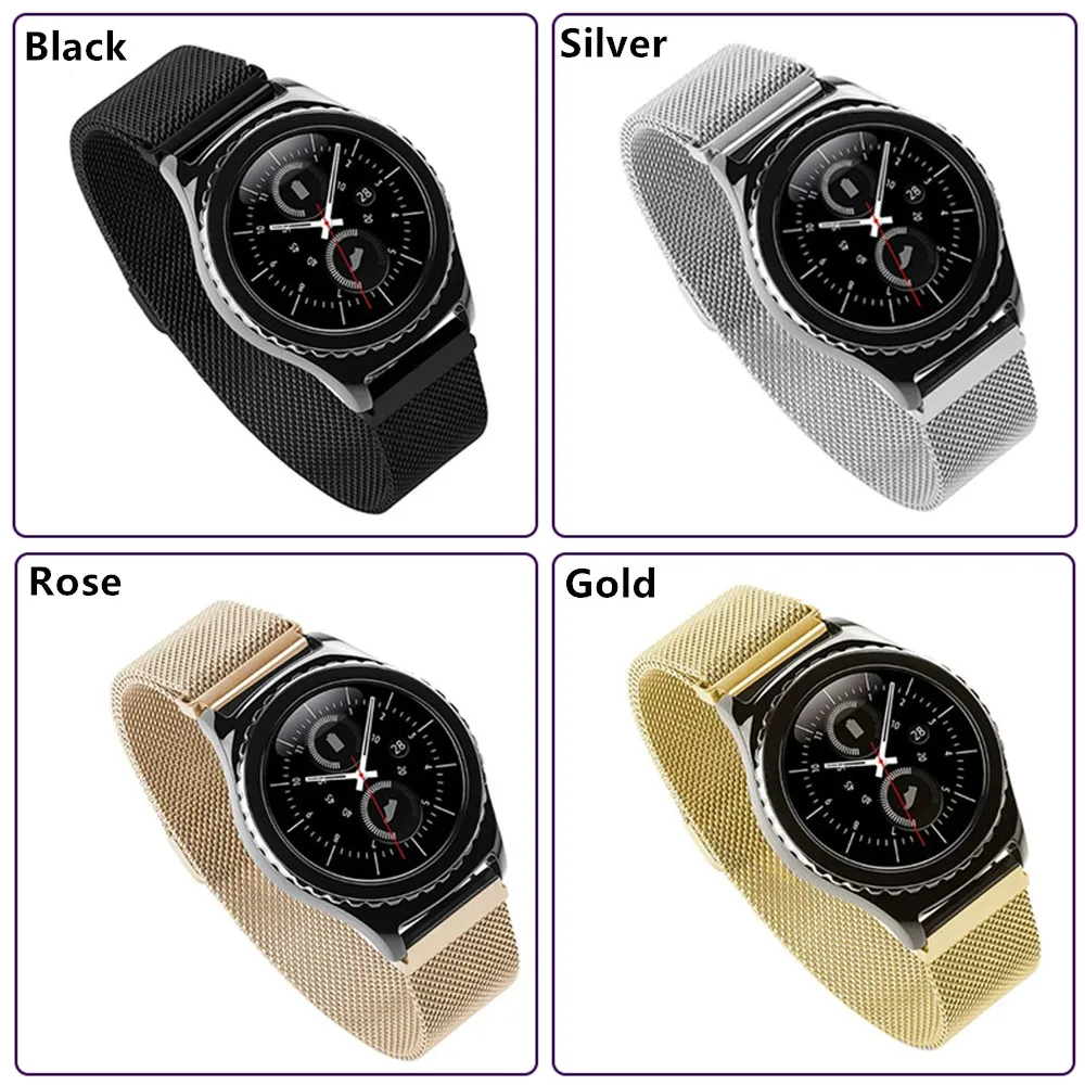 Миланский ремешок для Samsung Galaxy watch 46 мм/42 мм/Active band Gear S3 Frontier/S2/Sport из нержавеющей