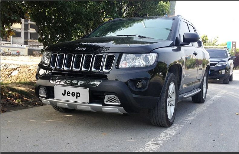 Подходит для Jeep Compass 2011-2013 передний+ задний бампер диффузор бамперы для губ защитная накладка ABS хромированная отделка