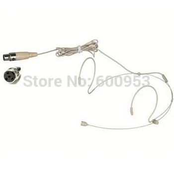 

High Qulity Beige Dual Hook Mic Headset Headworn Headphone Microphone 4Pin XLR mini FOR Shure PGX SLX ULX ...