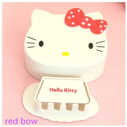 1 шт. анимированный держатель зубной щетки крючки hello kitty коробка для хранения клей аксессуары для ванной комнаты паста органайзер для зубной щетки контейнер - Цвет: Красный