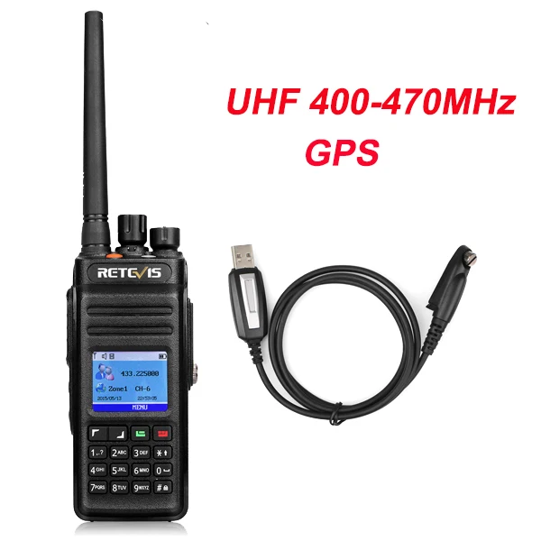 1 шт. Retevis RT83 высокомощная рация DMR цифровое радио(gps) IP67 водонепроницаемый UHF 400-470 МГц цифровой/аналоговый двухстороннее радио - Цвет: UHF with GPS