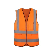 Крюк и петля и карман на молнии полиэстер светоотражающий жилет безопасности