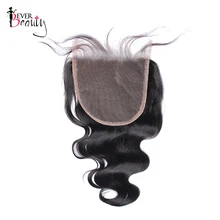 Ever Beauty Brazilian Body Wave 5×5 Lace Closure Bleached Knots Human Non-remy Hair Free Shipping