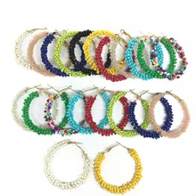 WLP женские модные серьги Винтажные серьги в богемном стиле брендовые ювелирные изделия геометрический сплав покрытие простые серьги-кольца для женщин