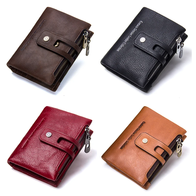 Vintage Genuine Cow Leather Men Wallet Fashion Coin Pocket