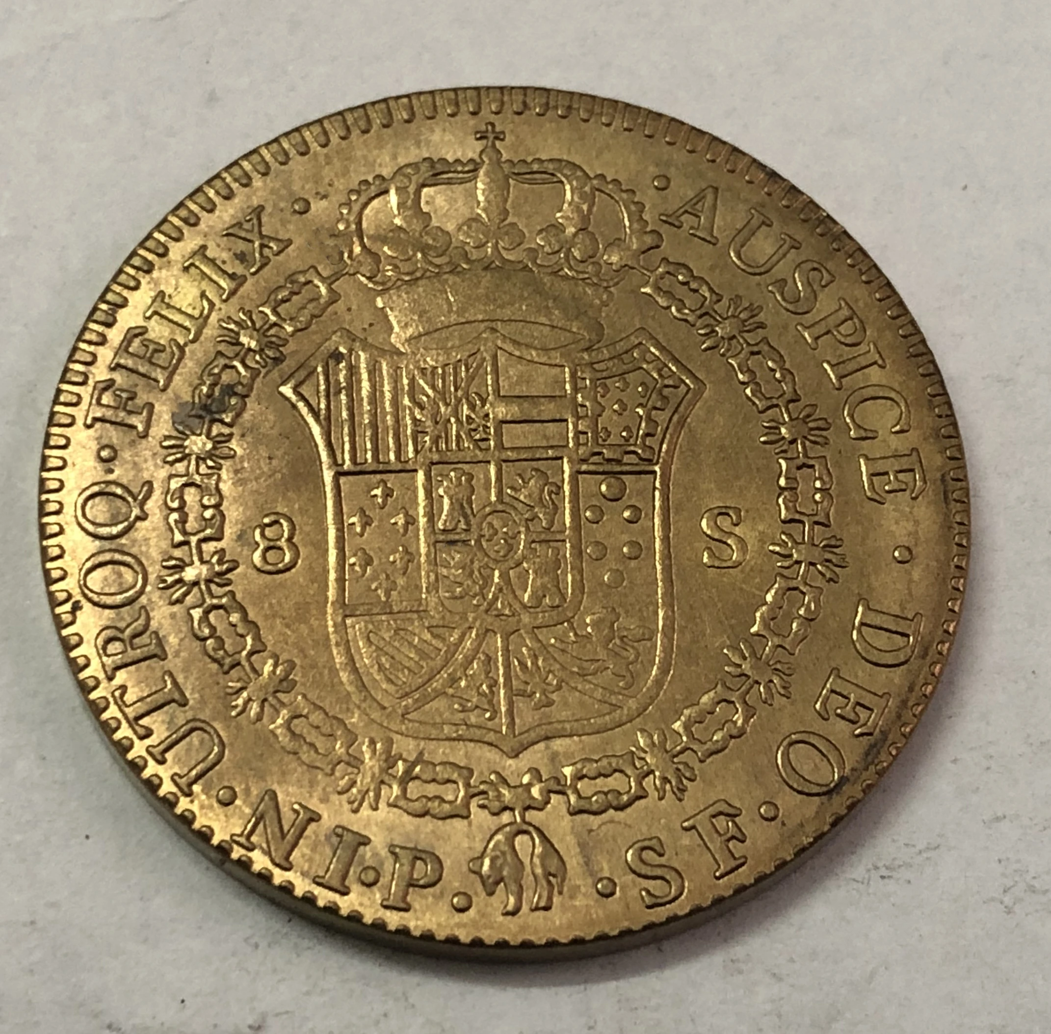 1789 золото, имитация монеты, 8 Escudos-Carlos III