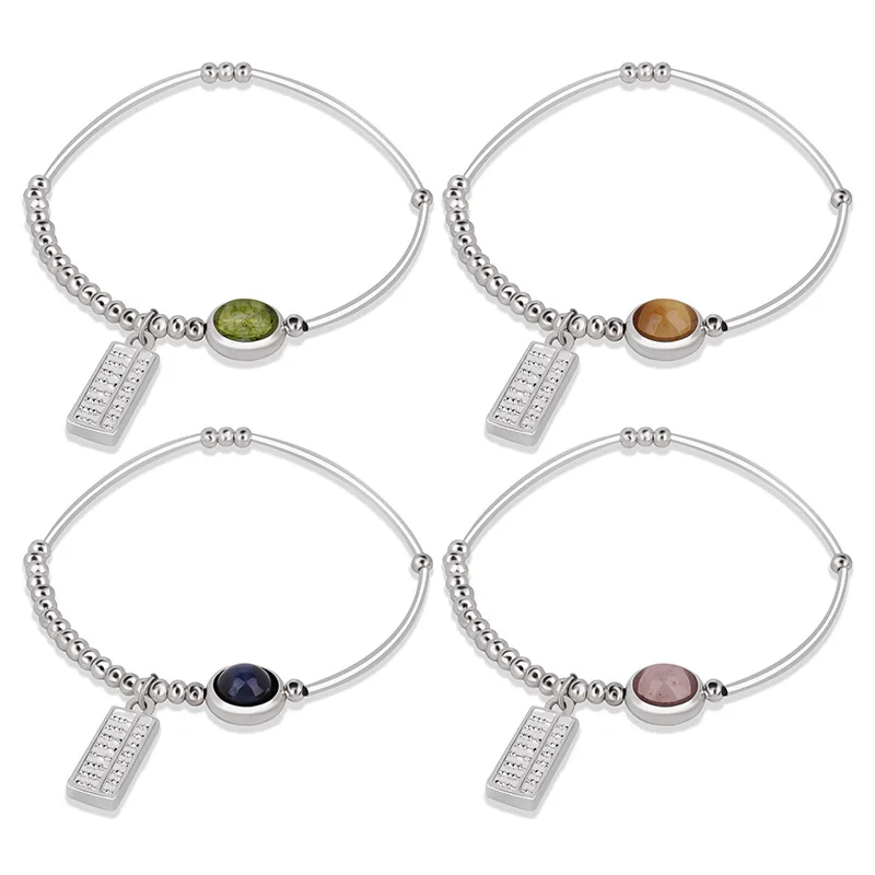 

BYSPT Silver Fashion Pandra Bead Bracelet Square Floral Crystal Charms Bracelet & Bangle Pulsera Jewelry