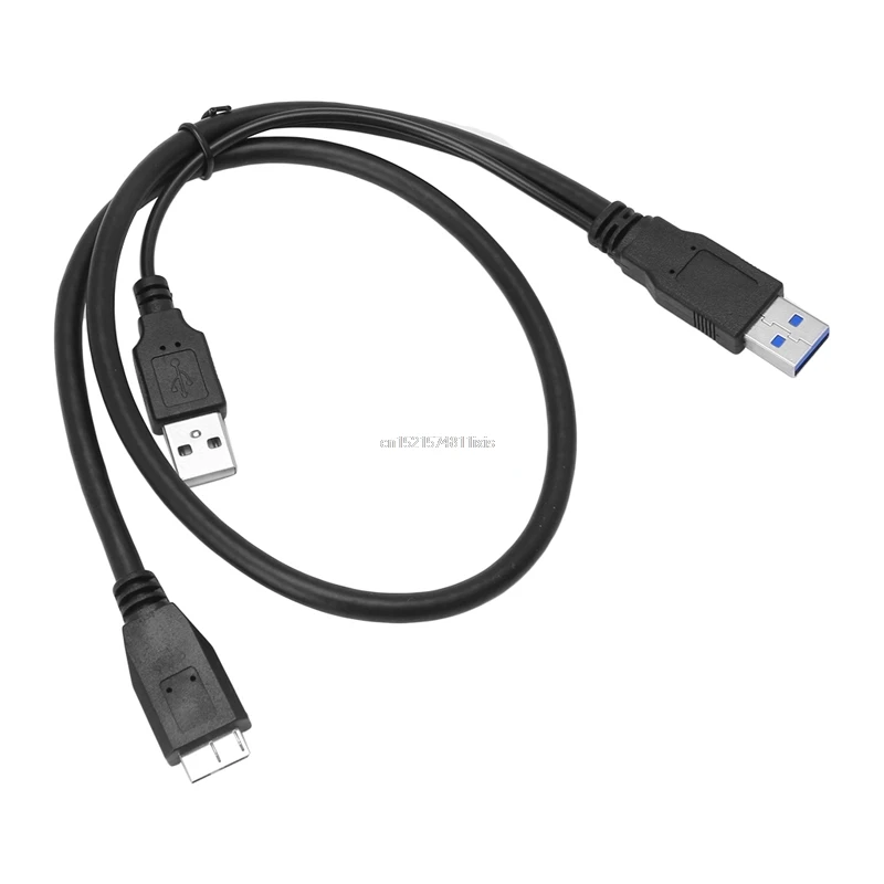 USB 3,0 двойной мощности Y Форма 2 x Тип A к Micro B кабель внешний жесткий диск