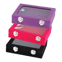 Композитная Доска Lint Jewelry футляр для хранения колец коробка дисплей случае Инструменты сумка держатель Организатор 3 цвета