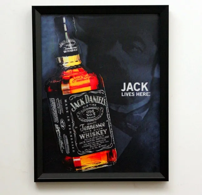 JACK DANIEL'S Whiskey framed 3D painting bar wall decoration european style  3D picture retail and wholesale free shipping - AliExpress