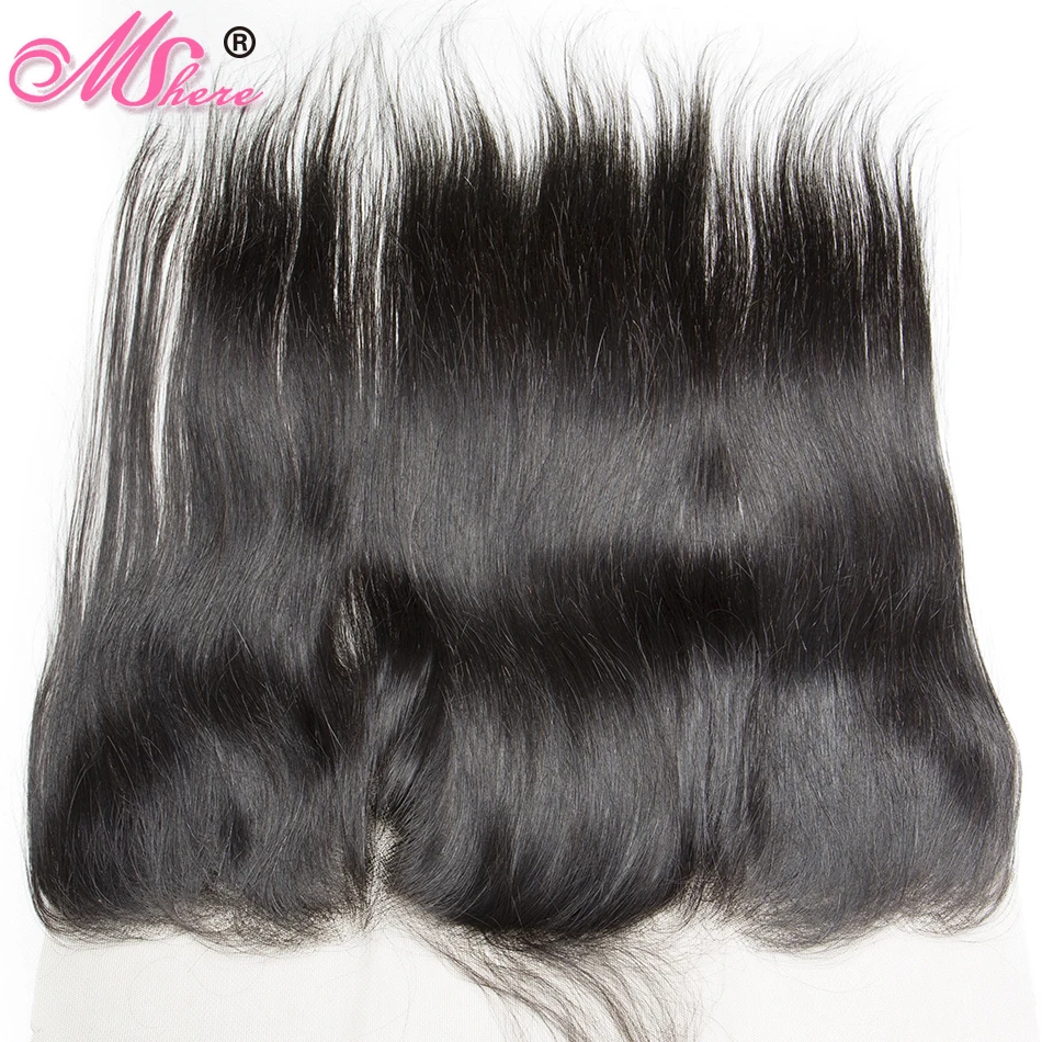 Pre-plucked 13*4 Ear To Ear Lace Frontal With Baby Hair Indian Straight Hair Remy Hair 1b# Mshere H