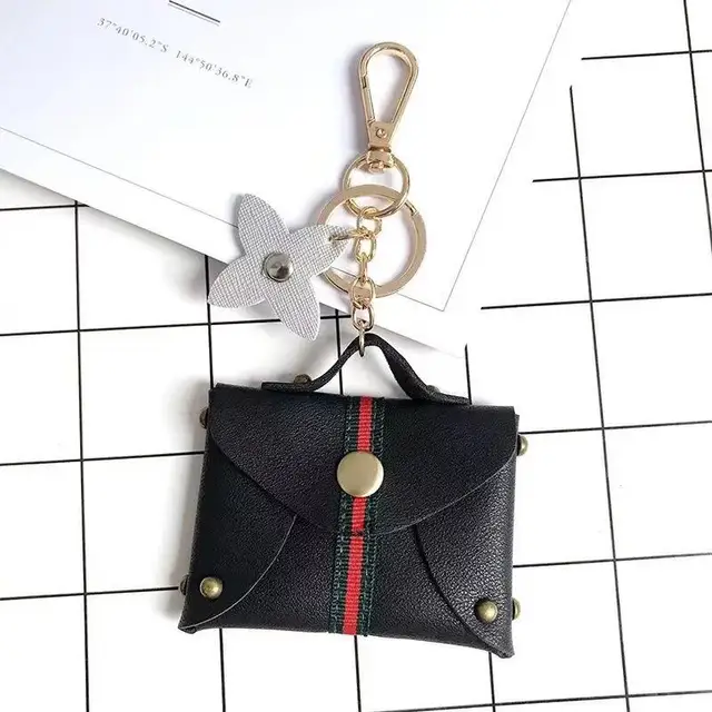 New creative coin purse keychain Car key ring Female bag pendant