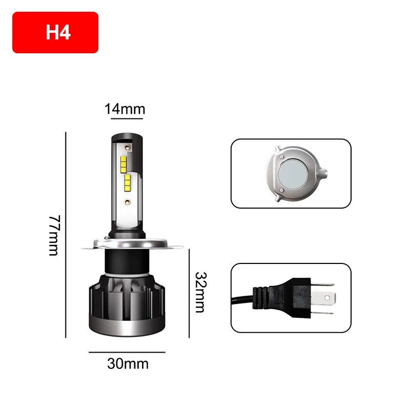 2 шт. Led H4 Hb2 Hi/Lo Автомобильные фары 6000K фары 40 Вт 4000лм пара 12 В Светодиодные Автомобильные фары Automotivo 9 V-36 V - Испускаемый цвет: 6000k H4