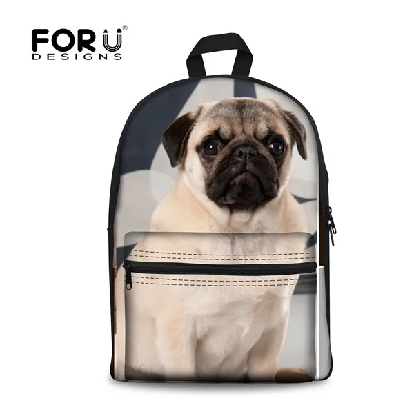 FORUDESIGNS/ Модные женские дорожные рюкзаки, Забавные 3D мопс, собака, животные, женский рюкзак на плечо, школьная сумка для ноутбука Mochila - Цвет: H5072