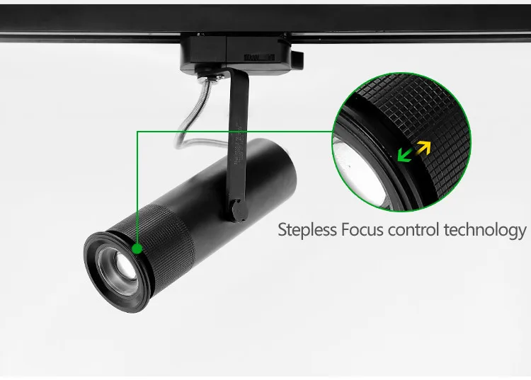Высокое качество 15 Вт Zoom СВЕТОДИОДНЫЙ Трековый светильник ing Cob светильник брендовый чип для студии музейного искусства Точечный светильник для магазинов одежды Сделано в Китае