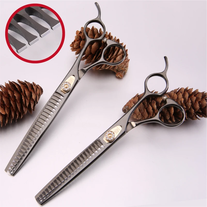 Professional JP440c 7 inch 7.5 inch titanium coated Pet dog Grooming chunker thinning shears Scissors