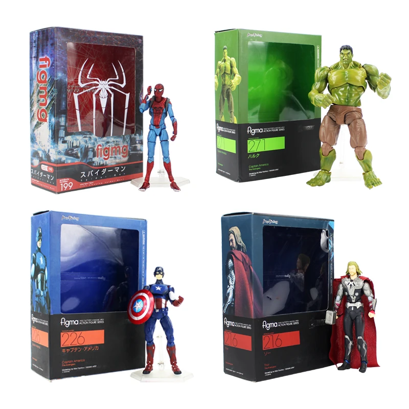 

Infinity War Figma Action Figures Thor 216 Hulk 271 Captain America 226 Spiderman 199 Super Heroes Model Toys