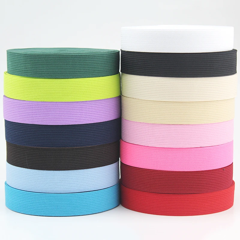 

Multi color 20mm polyester crochet elastic band stretching knit elastic bands sewing garment accessories ribbon 10 yards