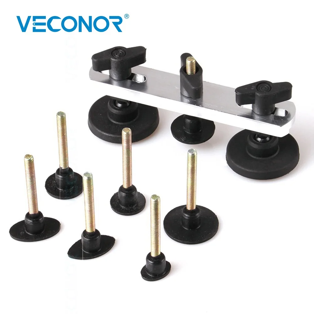 

Adjustable PDR bridge puller set paintless dent repair removal tool with 7 pcs puller tabs
