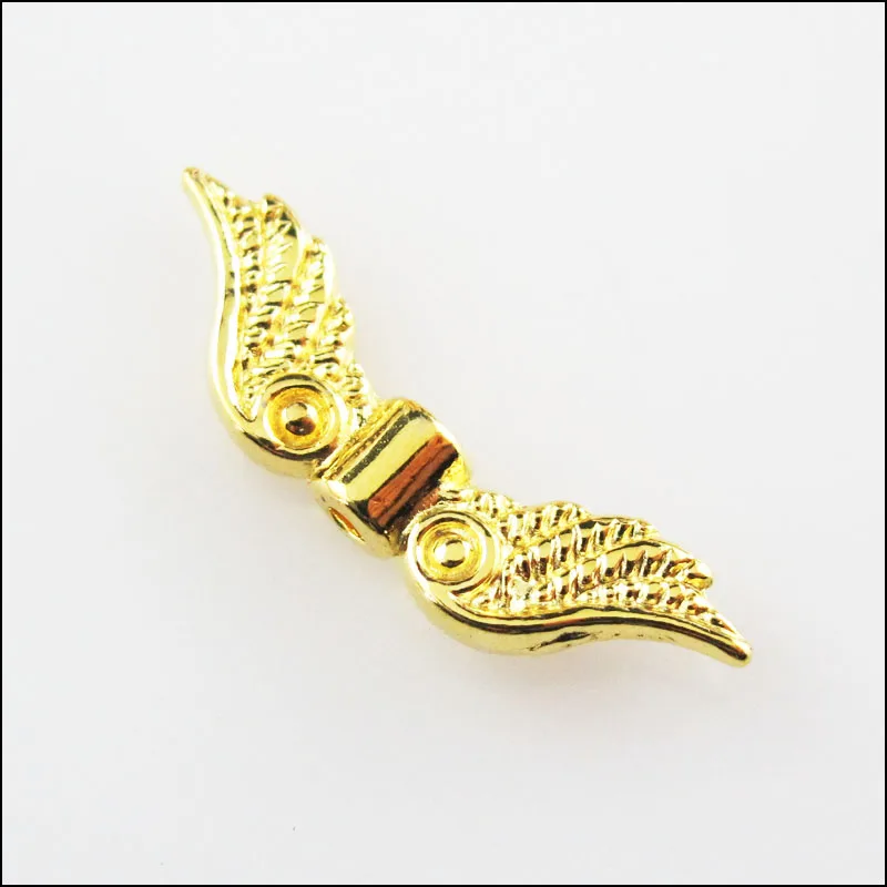 

Fashion 15Pcs Gold Color Angel's Wings Animal Wings Spacer Beads Charms 7x23mm
