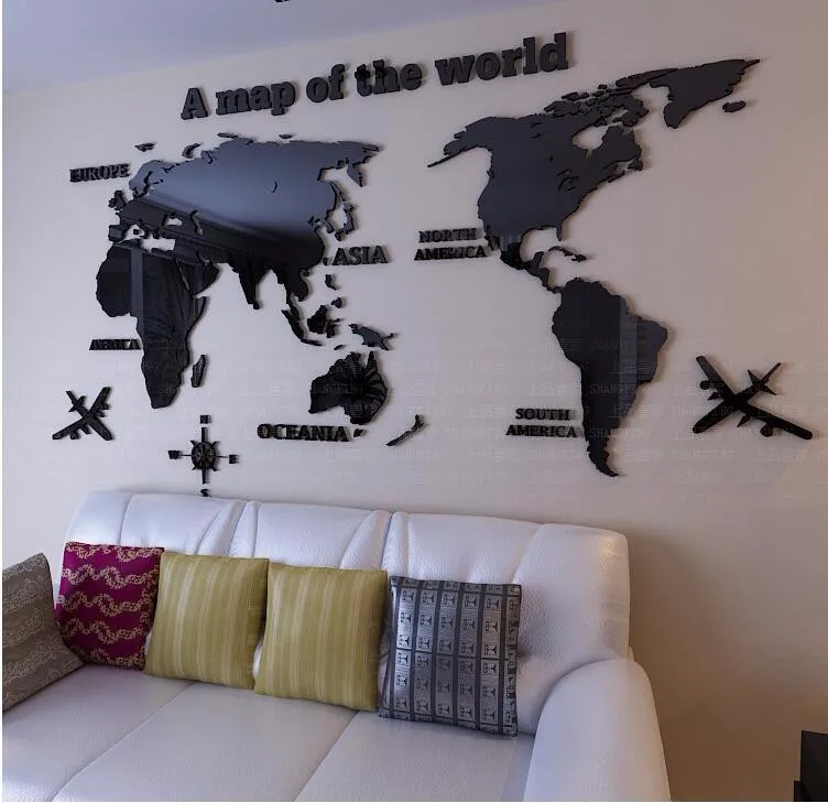 Карта мира Наклейка на стену Mapa Mundial Wereldkaart Carte Du Monde 3D акриловая офисная гостиная декорирование стен стикер s Муро