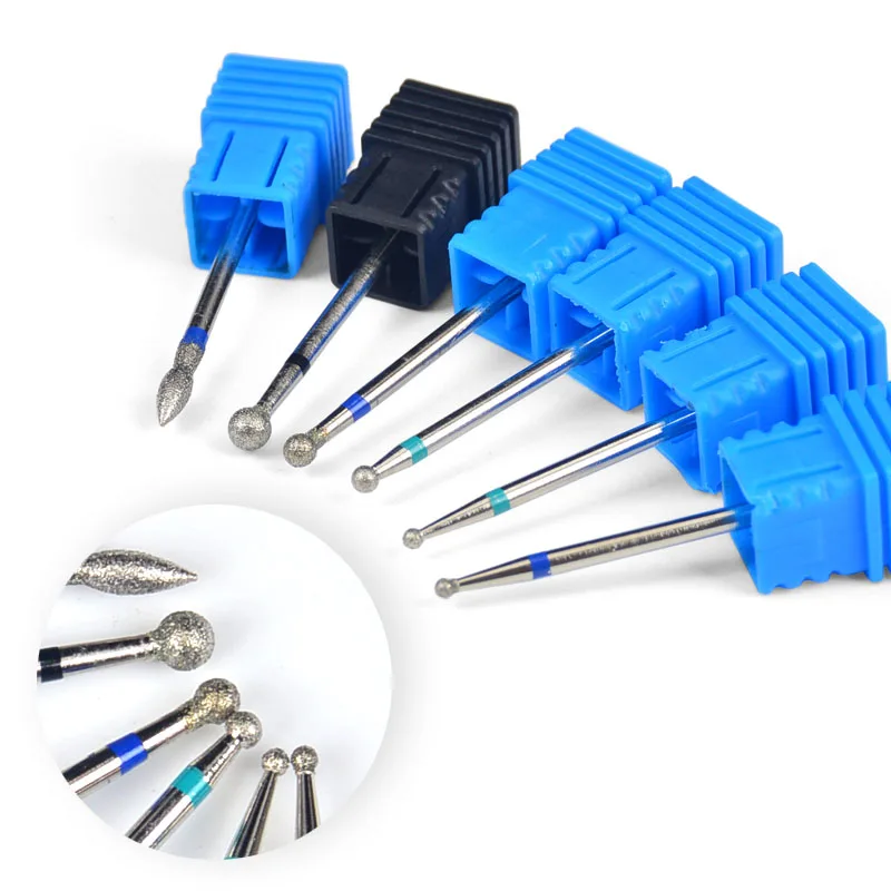 

YWK 1 PCS Cuticle Clean Diamond Burr Bit Bit Nail Art Manicure Accessory 3/32"Shank Nails Toes Cutter Nail Tools