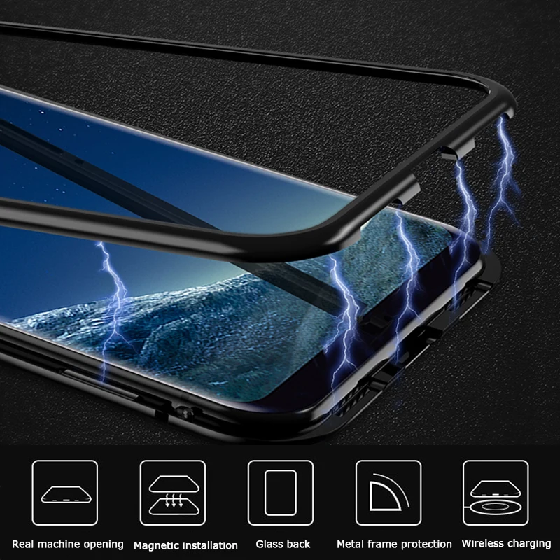 Магнитный чехол для телефона для samsung A50 A505F металлический Стекло принципиально на Galaxy M20 A30 sumsung 50 чехол-книжка на магнитной застежке с coque