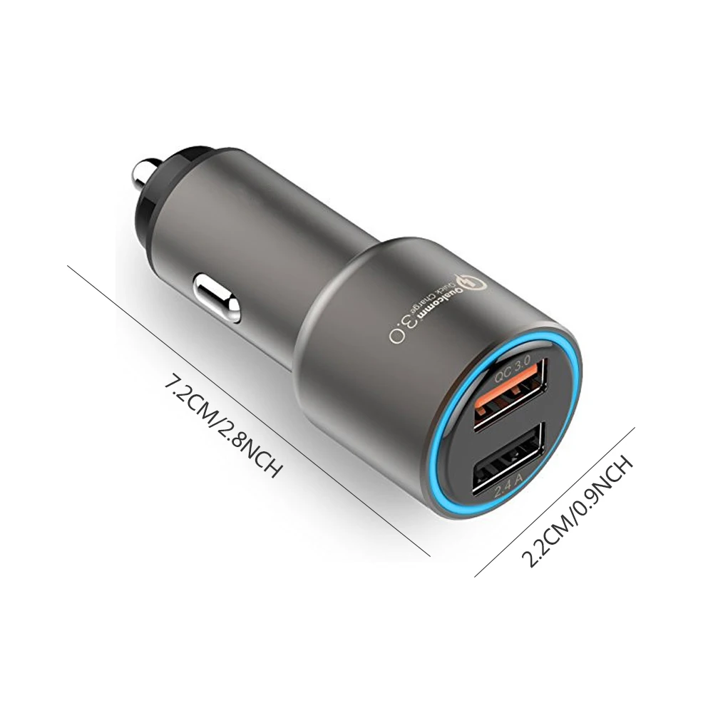2 Порты usb автомобиля Зарядное устройство с Qualcomm QC3.0 Технология для samsung Xiaomi
