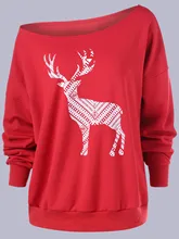 women hoodies sweatshirts ladies autumn winter fall clothing sweat deer print elegance Christmas shirts hoodies худи print bar christmas winter