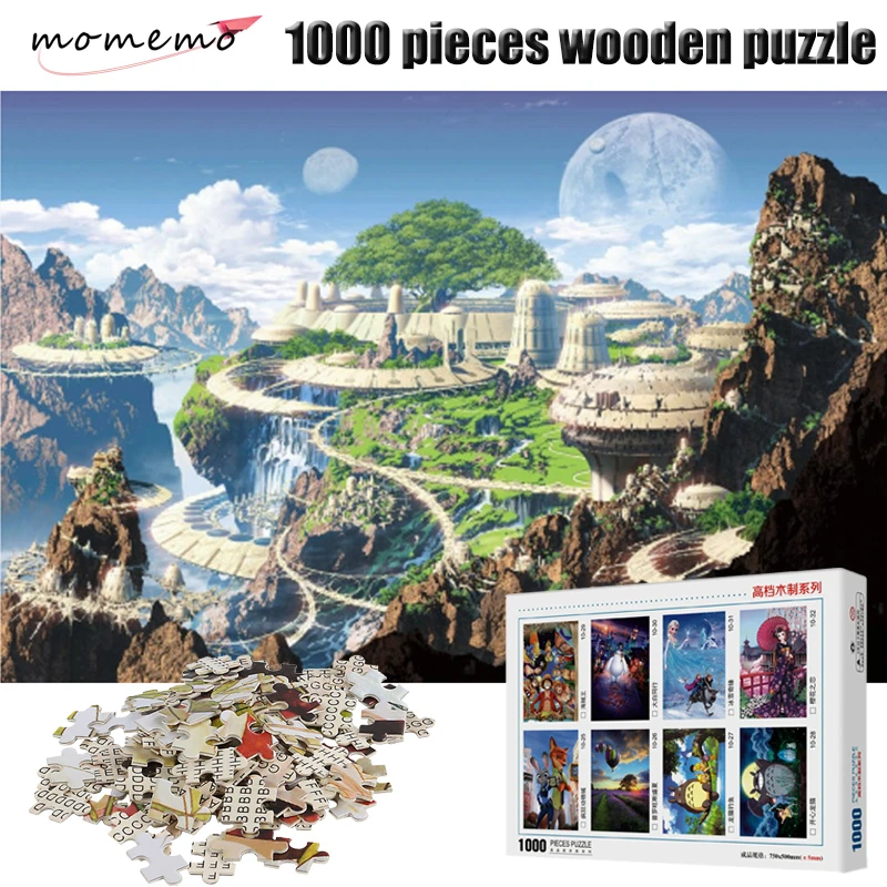 

MOMEMO Fantasy World Puzzle 1000 Pieces Wooden Jigsaw Puzzle for Adults Landscape Figure Puzzles for Children Toys Box Packing