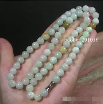 

Selling Jewelry>>>Certified Green Yellow 100% Natural A JADEITE Bead Beads Necklace 8mm 0066