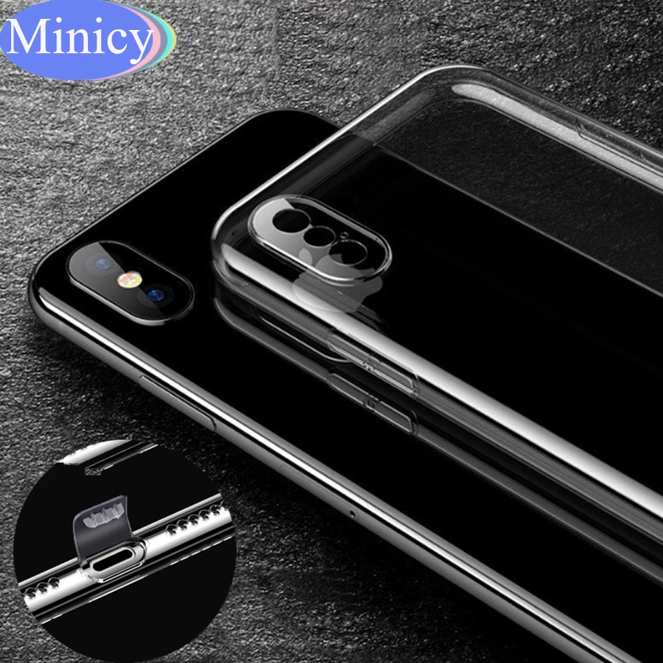 Новый Силиконовый противоударный защитный тонкий чехол для iphone X 6 7 8 PLUS